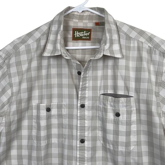Howler Bros. Cream/Gray Short Sleeve Button-Up Shirt - Picture 2 of 10